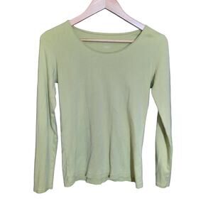 J. Jill Womens Green Basic Cotton Long Sleeve Tee's Set of 2 Size Small